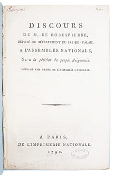 Discours de M. de Robespierre, député du département du Pas-de-Calais, à lAssemblée nationale, sur la pétition du peuple Avignonois. [du 18 novembre ...