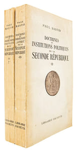 Doctrines et institutions politiques de la Seconde République. (2 VOLUMES)