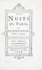 Les Nuits de Paris ou le Spectateur nocturne.. RESTIF DE LA BRETONNE (Nicolas Edme) ou RETIF DE LA BRETONNE.