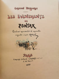 EVENEMENTS DE PONTAX (LES). Ecriture manuscrite et aquarelles originales d'après HENRIOT.