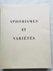 APHORISMES ET VARIETES. Gravures originales &agrave; l'eau forte par Raoul DUFY.. BRILLAT-SAVARIN Anthelme