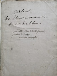 EXTRAITS DE L'HISTOIRE UNIVERSELLE DE Mr. de THOU.