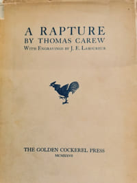 A RAPTURE by Thomas Carew. With engravings by J.E.Laboureur.