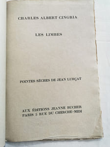 LES LIMBES . Pointes sèches de Jean Lurçat.