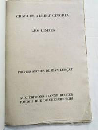 LES LIMBES . Pointes sèches de Jean Lurçat.
