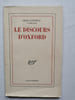 LE DISCOURS D'OXFORD .. COCTEAU Jean 