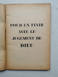 POUR EN FINIR AVEC LE JUGEMENT DE DIEU. Texte intégral interdit à la radio.