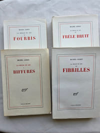 LA REGLE DU JEU .Biffures. 1 volume.- Fourbis. 1 volume. Fibrilles. 1 volume.- Frêle bruit. 1 volume