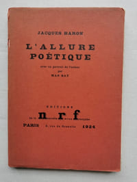 L'ALLURE POETIQUE.
Avec un portrait de l'auteur par Man Ray.