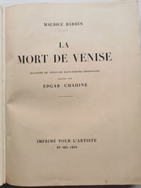 LA MORT DE VENISE