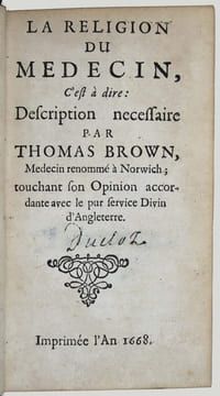 La religion du médecin.. BROWN, Thomas
