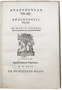 Anacreontis teii odae.