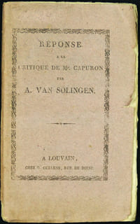 Réponse à la critique de Mr. CAPURON par A. van Solingen.