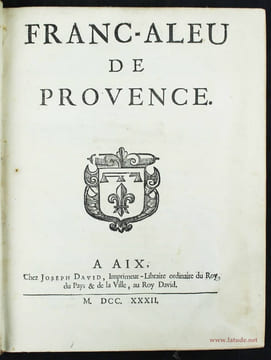 Franc-Aleu de Provence.. GENSOLLEN, Joseph-Laurent