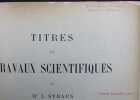 Titres et travaux scientifiques.. STRAUS, Isidore [CHARCOT]