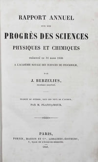 Rapport annuel sur les progrès des sciences physiques et chimiques. Présenté le le 31 mars 1840 [-1847] à l'Académie royale des sciences de Stockholm. Traduit du suédois sous les yeux de l'auteur par [Emile] Plantamour. 