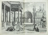 Les cinq rangs de l'architecture. A scavoir tuscane, dorique, ionique, corinthiaque et composée, avec l'instruction fondamentale faicte par Henry Hondius. Avec encores quelques belles ordonnances d'architecture, mises en perspective, inventées par Jean Vredeman Frison & son fils, & taillées par le dit H. Hondius, de nouveau reveues & corrigées, fort serviables & utiles pour la fortification & autres usages.