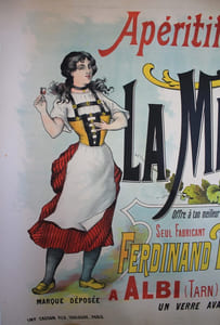 Apéritif sans Rival. La Mascotte. Offre à ton meilleur ami une Mascotte brune ou blonde selon ses goûts. Seul fabricant Ferdinand Blanchet, distillateur, à Albi (Tarn). Un verre avant chaque repas stimule l'appétit.