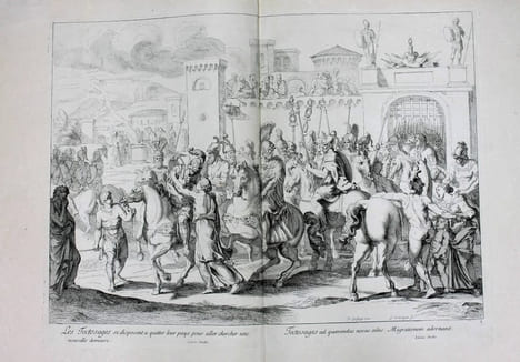 Divers sujets tirés de l'Histoire de Toulouse representés en desseins par Raymond la Fage et gravés par François Ertinger.. LA FAGE, Raymond de