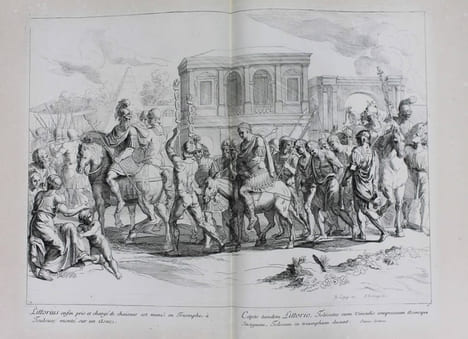Divers sujets tirés de l'Histoire de Toulouse representés en desseins par Raymond la Fage et gravés par François Ertinger.. LA FAGE, Raymond de