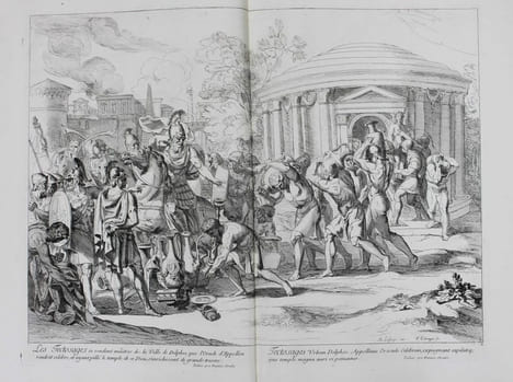 Divers sujets tirés de l'Histoire de Toulouse representés en desseins par Raymond la Fage et gravés par François Ertinger.. LA FAGE, Raymond de