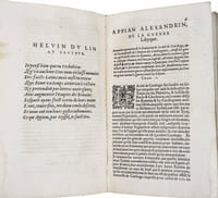 Appian Alexandrin, historien grec, des Guerres des Romains livres XI. Traduicts en françois par feu Maistre Claude Seyssel, premierement Evesque de Marseille, & depuis Archevesque de Thurin : reveuz & corrigéz. Plus y sont adioustez deux livres, nouvellement traduicts de Grec en François par le Seigneur d'Avenelles.
