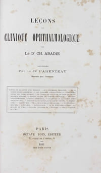 Leçons de clinique ophtalmologique. Recueillies par le Dr Parenteau.