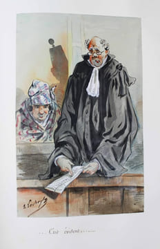 [Caricatures]. Plaignants, Accusés, Témoins à charge, Témoins à décharge, Défenseurs.. LADREYT, Eugène