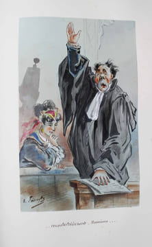 [Caricatures]. Plaignants, Accusés, Témoins à charge, Témoins à décharge, Défenseurs.. LADREYT, Eugène