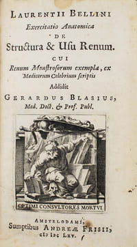 Exercitatio anatomica de structura & usu renum. Cui renum monstrosorum exempla, ex medicorum celebrium scriptis addidit Gerardus Blasius.