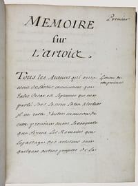 Mémoire concernant l'Artois.