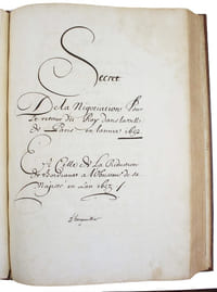 Secret de la négotiation pour le retour du Roy dans la ville de Paris, en lannée 1652. Et celle de la réduction de Bordeaux à lobeissance de sa majesté, en lan 1653.
