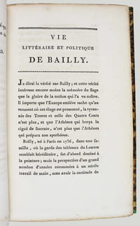 Sylvain Bailly, maire de Paris et membre de ses trois académies. Hommage à sa mémoire, précédé de la préface générale, d'une édition projetée duvres dramatiques et littéraires. Et suivi d'un essai sur la nature et les élémens de l'éloge : ainsi que de divers opuscules.