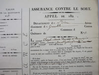 Assurance. Appel de 182... Registre à souche des quittances à remettre aux représentants des assurés.