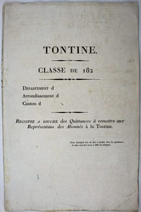Assurance. Appel de 182... Registre à souche des quittances à remettre aux représentants des assurés.
