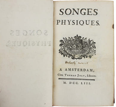 Songes physiques.. MOREAU DE SAINT-ELIER, Louis-Malo