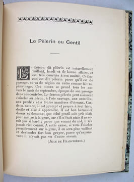 Manuel pratique du fauconnier au XIXè Siècle contenant tout ce qu'il faut savoir pour dresser les faucons et autours à la chasse au vol des perdreaux, ...