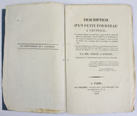 Description d'un petit fourneau a coupelle, au moyen duquel on peut faire, à peu de frais dans les bureaux de garantie, chez les orfèvres et les bijoutiers, les essais des matières d'or et d'argent.