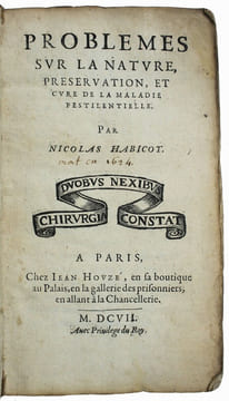 Problèmes sur la nature, préservation, et cure de la maladie pestilentielle.. HABICOT, Nicolas