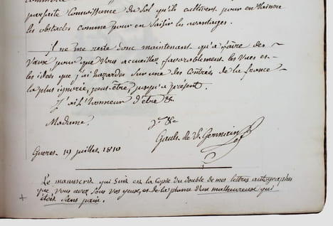 Manuscrit original de ses "Lettres sur les Départemens de la Creuse et du Puy-de-Dôme", avec des dessins originaux.. GAULT DE SAINT-GERMAIN