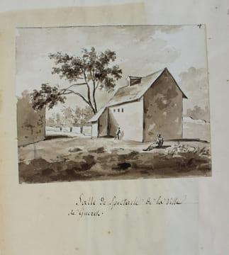 Manuscrit original de ses "Lettres sur les Départemens de la Creuse et du Puy-de-Dôme", avec des dessins originaux.. GAULT DE SAINT-GERMAIN