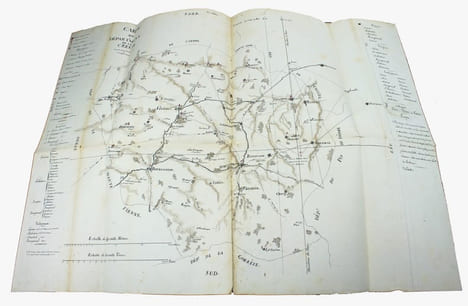 Manuscrit original de ses "Lettres sur les Départemens de la Creuse et du Puy-de-Dôme", avec des dessins originaux.. GAULT DE SAINT-GERMAIN