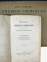 Des forces physico-chimiques et de leur intervention dans la production des phénomènes naturels.