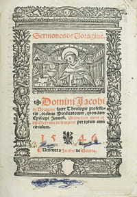 Sermones. Domini Jacobi de Voragine sacre Theologie professoris, ordinis predicatorum, quondam episcopi Janven. Sermones aurei et pulcherrimi de tempore per totum anni circulum.