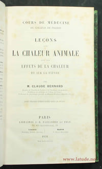 Leçons sur la chaleur animale, sur les effets de la chaleur et sur la fièvre.