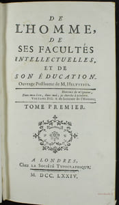 De l'homme, de ses facultés intellectuelles, et de son éducation.