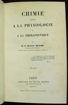 Chimie appliquée à la physiologie et à la thérapeutique.. MIALHE