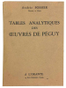 Tables analytiques des oeuvres de Péguy.. [PÉGUY]. FOSSIER (Andrée).