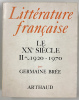 Littérature française.. BRÉE (Germaine).