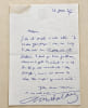 Lettre autographe sign&eacute;e dat&eacute;e du 27 juin 1967. Henry de Montherlant. Lettre autographe sign&eacute;e